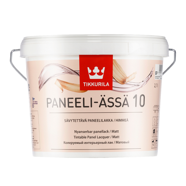 Лак TIKKURILA Paneeli-?ss? 10 (тиккурила панели-ясся 10), матовый 2,7л