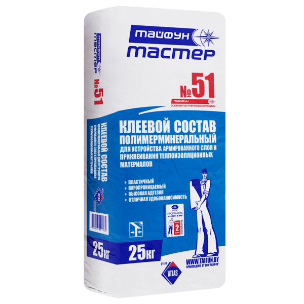 ТАЙФУН МАСТЕР №51 клей фасадный для устройства армированного слоя 25кг