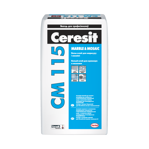 Ceresit CM115 сухая облицовочная смесь для мрамора и мозаики 5кг