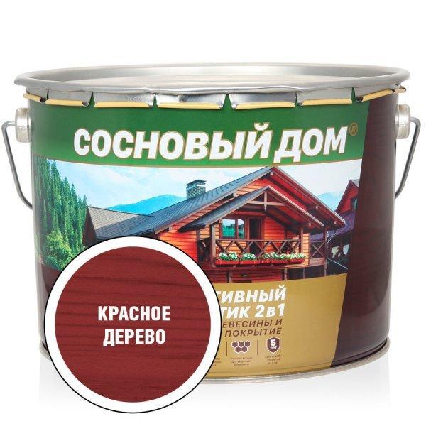 СОСНОВЫЙ ДОМ декор.-защитный состав (9л) красное дерево