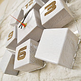 Часы из дуба "Кубики", белые, фото 3