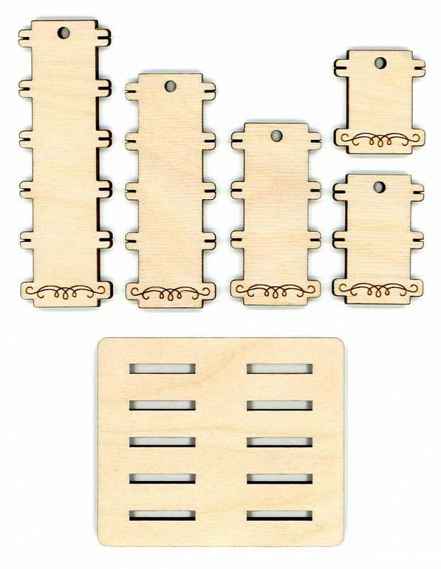 Бобины для ниток «Простые» 10 шт. + подставка