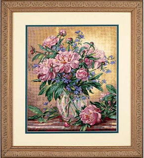 35211 Набор для вышивания "Peonies and Canterbury Bells" (Пионы и колокольчики), фото 2