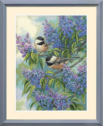 35258 Набор для вышивания "Chickadees and Lilacs" (Синички и сирень), фото 2