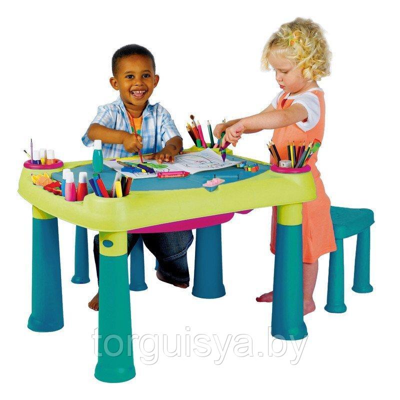 Стол Creative Play Table + 2 стула, бирюза/зеленый/красный - фото 1 - id-p151834518