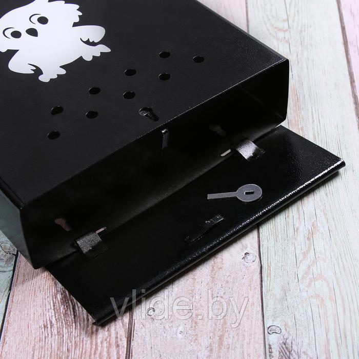 Ящик почтовый с щеколдой, вертикальный «Домик», чёрный - фото 4 - id-p151851030