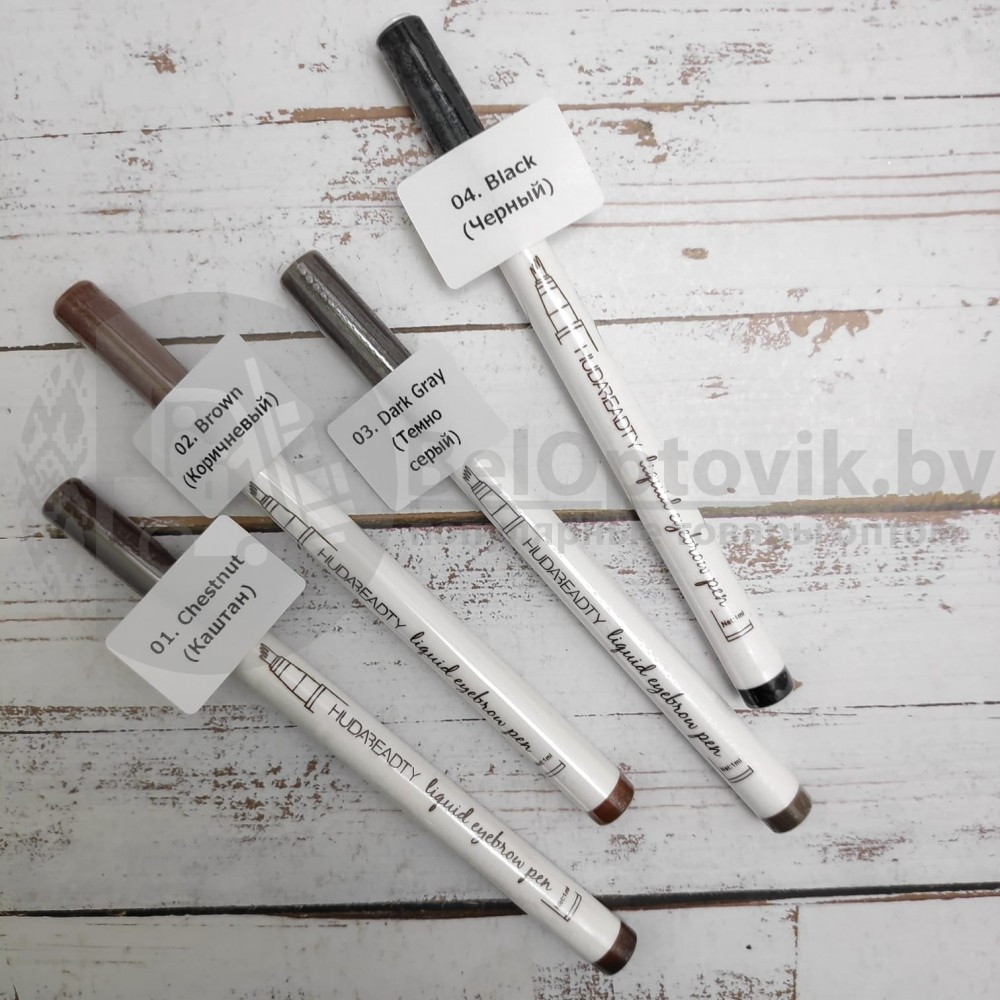 Водостойкий карандаш для бровей Huda Beauty Fine Sketch с эффектом тату, 1 ml 02. Brown (Коричневый) - фото 2 - id-p151857121