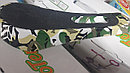 Детский самокат беговел - 5 в 1 граффити разноцветный с родительской ручкой и подножками  "хаки ", фото 2
