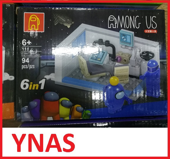 Детский конструктор Among us Амонг ас 6 в 1 синий, набор игрушки популярная компьютерная игра
