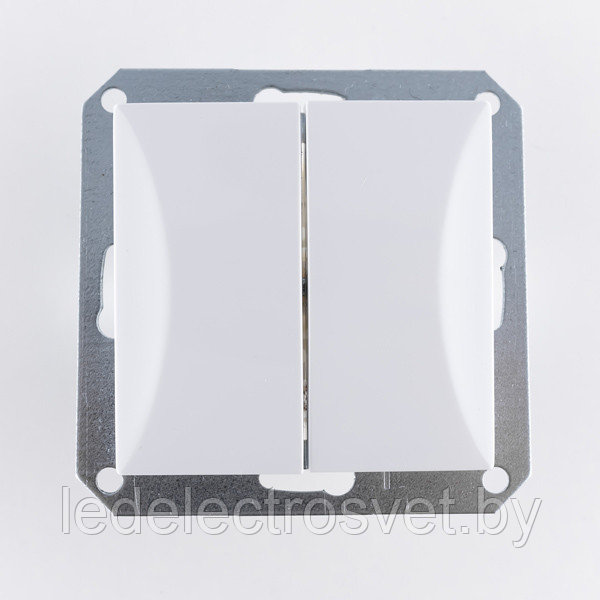 OPAL - Выключатель двухклавишный, белый