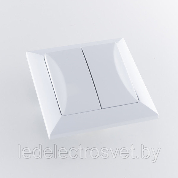 OPAL - Выключатель двухклавишный с подсветкой, белый - фото 1 - id-p151763471