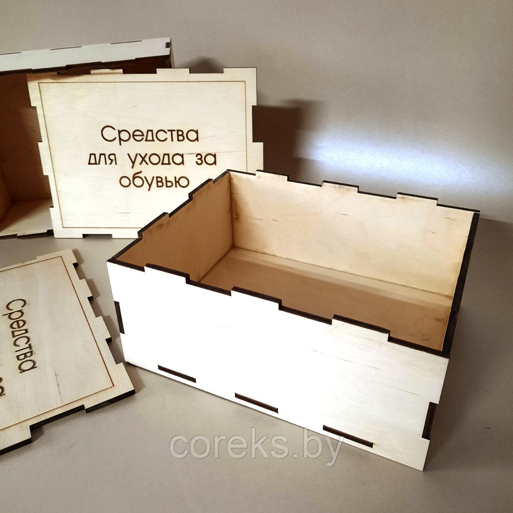 Деревянная коробка "Средства для ухода за обувью" (190*150*80 мм) - фото 1 - id-p151902078