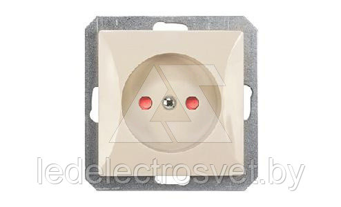 OPAL - Розетка 2P+E, со шторками, бежевый