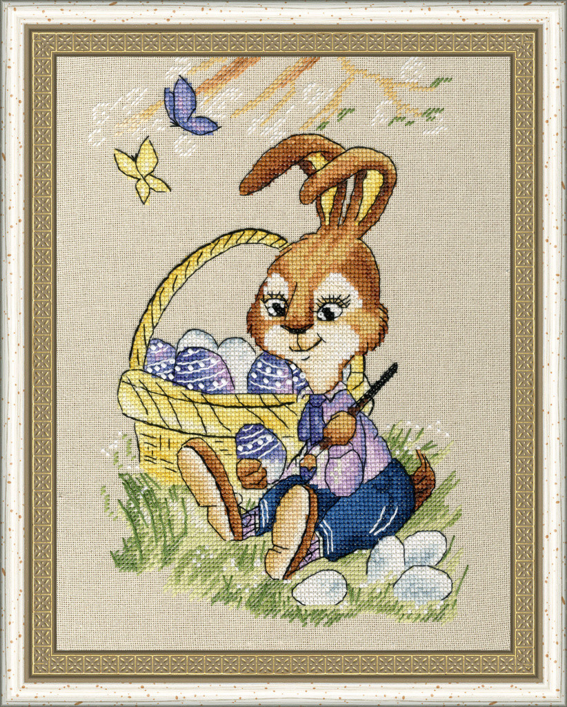 Набор для вышивания крестом "Пасхальный кролик".