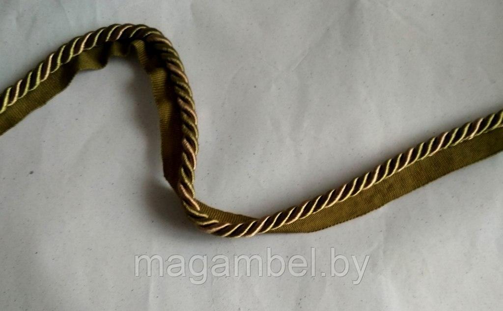Шнур декоративный в зелено - золотом цвете