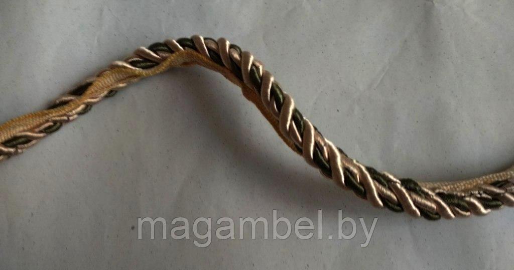 Шнур декоративный в бежево - зеленом цвете
