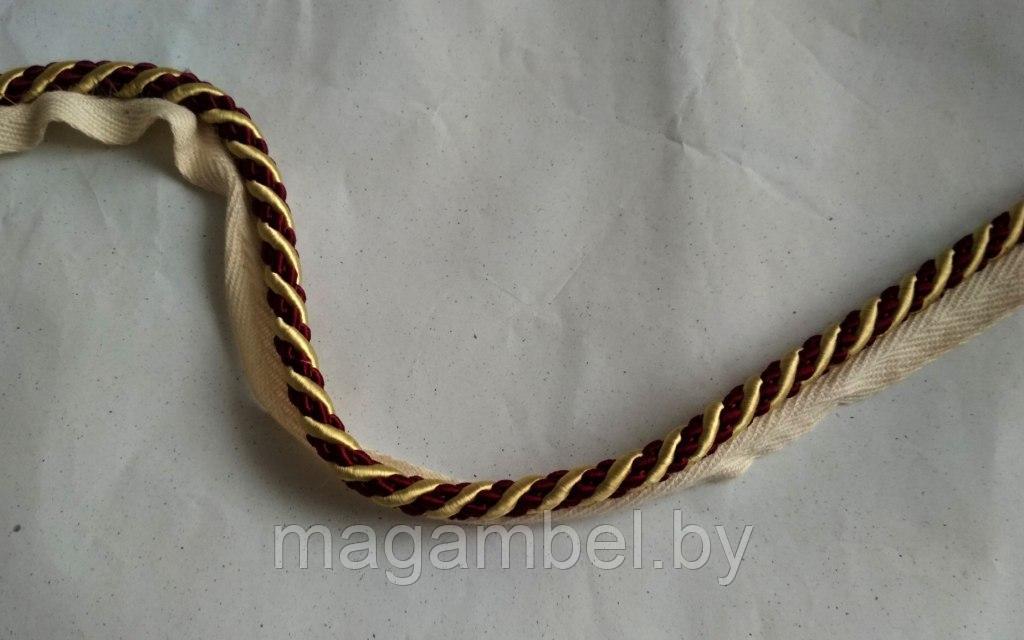 Шнур декоративный в золотисто - бордовом цвете