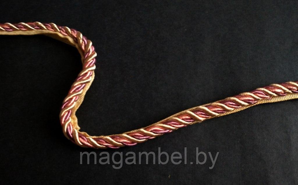 Шнур декоративный в золотисто - розово - сиреневом цвете