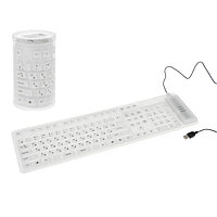 Клавиатура проводная гибкая с номеронабирателем, белая