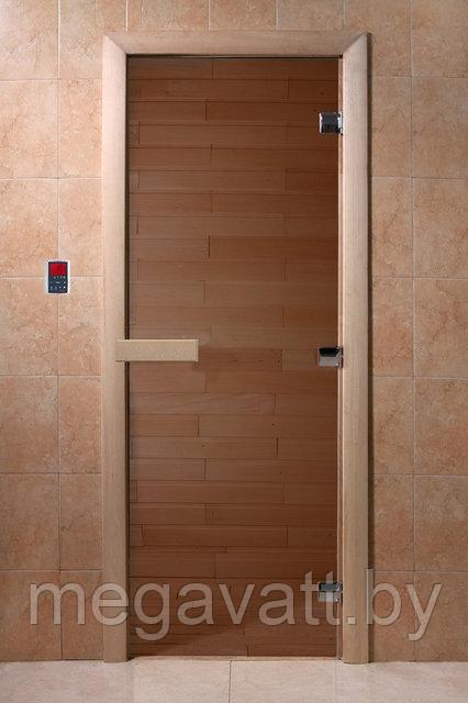 DoorWood 700x1800 "Теплый день" (бронза, коробка Ольха, алюминиевая ручка)