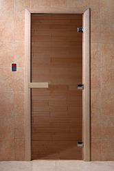 DoorWood 800x2000 "Теплый день" (бронза, коробка Ольха, алюминиевая ручка)