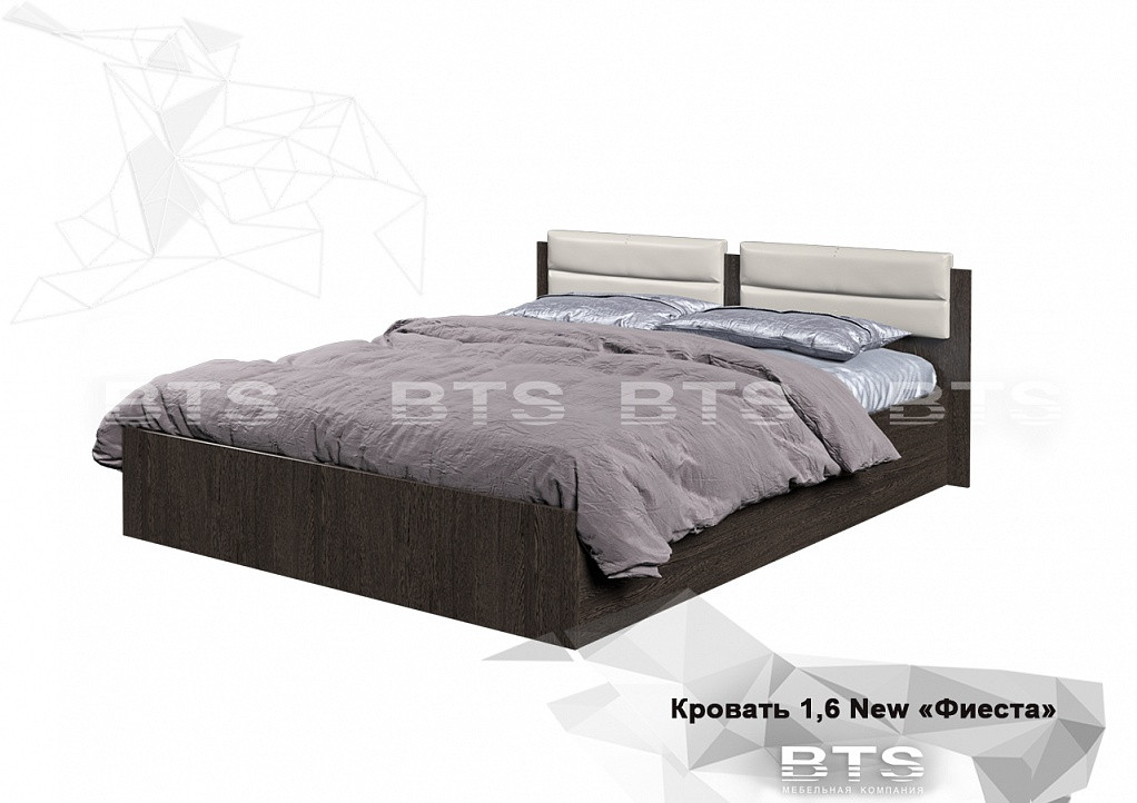 Кровать ФИЕСТА NEW 1,6 м. (Венге/ Лоредо) BTS