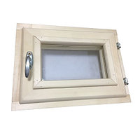 Окно для бани 50х50 (Липа, два стекла)
