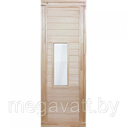 Дверь 700x1700 со стеклом прямоугольным, коробка липа - фото 1 - id-p101454582