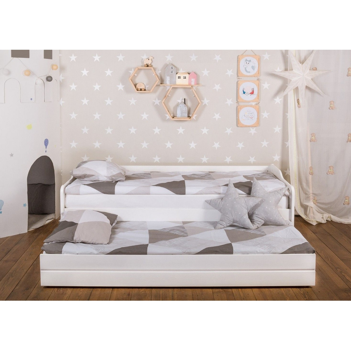 Детская (подростковая) кровать с дополнительным спальным местом Илло (белая) - фото 5 - id-p151927978