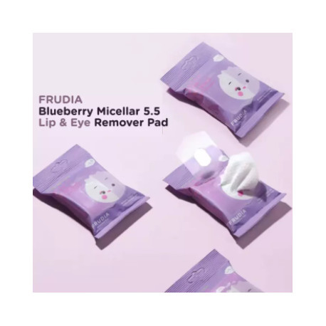 Мицеллярные диски для снятия стойкого макияжа с глаз и губ (FRUDIA)/ Blueberry Micellar Lip Eye Remover Pad - фото 2 - id-p151950353