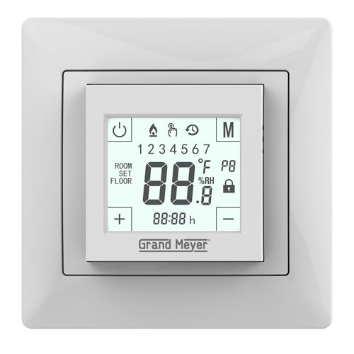 Программируемый терморегулятор теплого пола Grand Meyer W225, белый