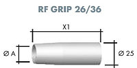 Газовое сопло Коническое 18*72*25 #145.D021 для RF GRIP 26/36