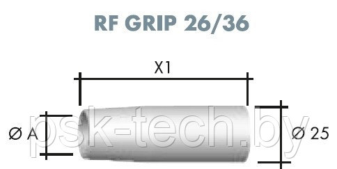 Газовое сопло Коническое 18*72*25 #145.D021 для RF GRIP 26/36 - фото 1 - id-p151972236