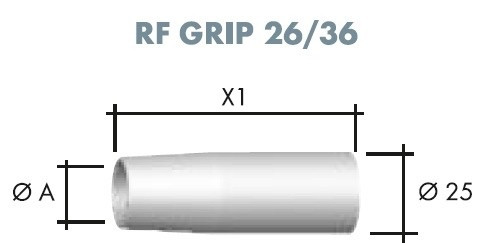 Газовое сопло Цилиндрическое 21*72*25 #145.D024 для RF GRIP 26/36