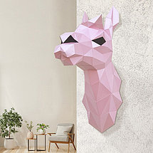 Лама Диана (розовая). 3D конструктор - оригами из картона, фото 2