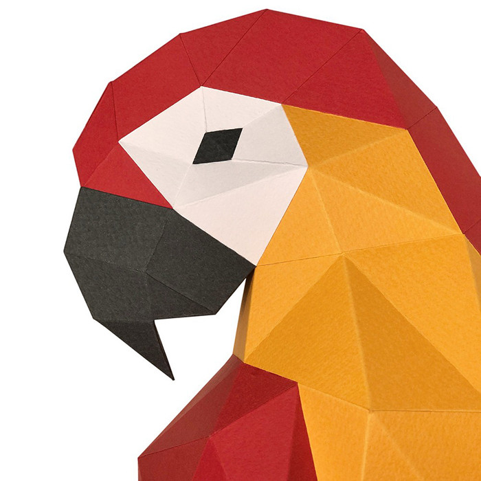 Попугай Ара (красный). 3D конструктор - оригами из картона - фото 6 - id-p152050065