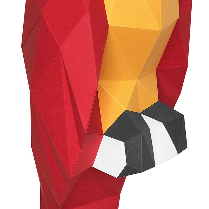Попугай Ара (красный). 3D конструктор - оригами из картона - фото 7 - id-p152050065