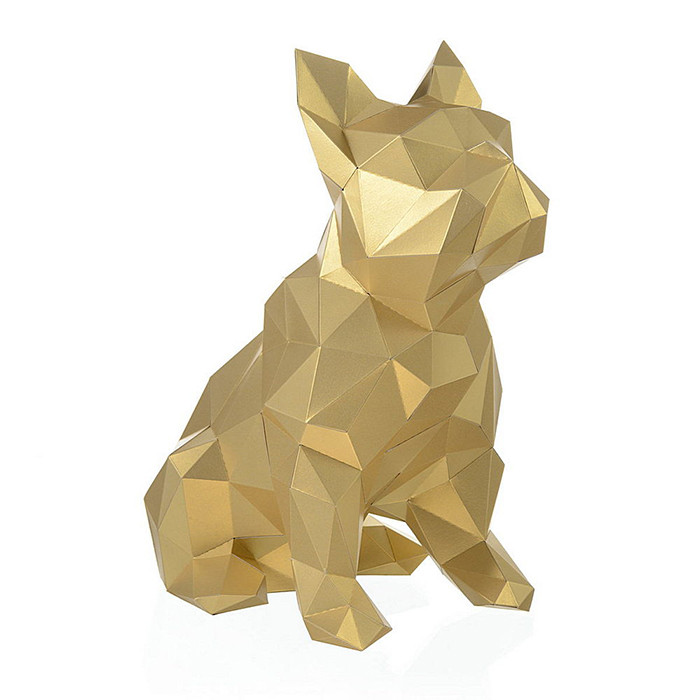 Бульдог Жульен (золотой). 3D конструктор - оригами из картона - фото 4 - id-p152050066