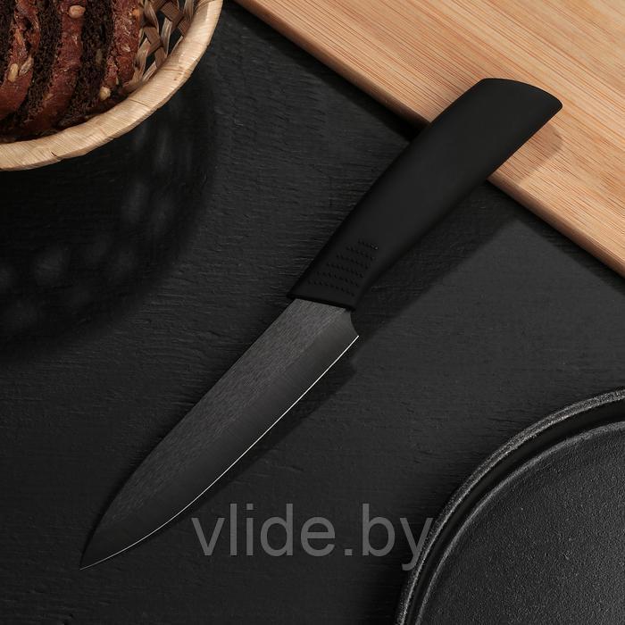 Нож кухонный керамический Magistro Black, лезвие 12,5 см, ручка soft touch