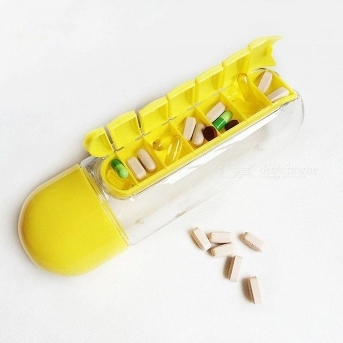 Таблетница-органайзер на каждый день Pill & Vitamin Organizer с бутылкой для воды - фото 6 - id-p152073818