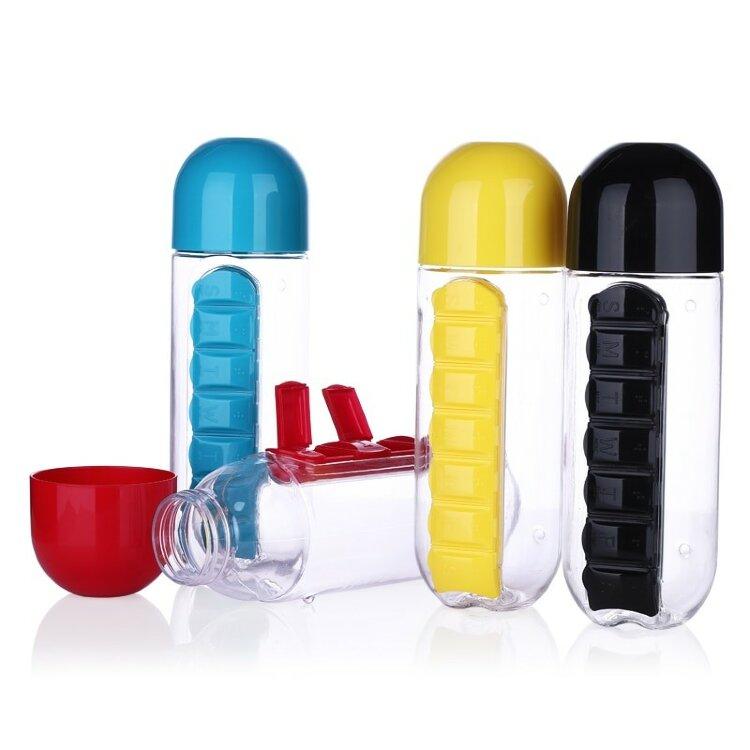 Таблетница-органайзер на каждый день Pill & Vitamin Organizer с бутылкой для воды - фото 8 - id-p152073818