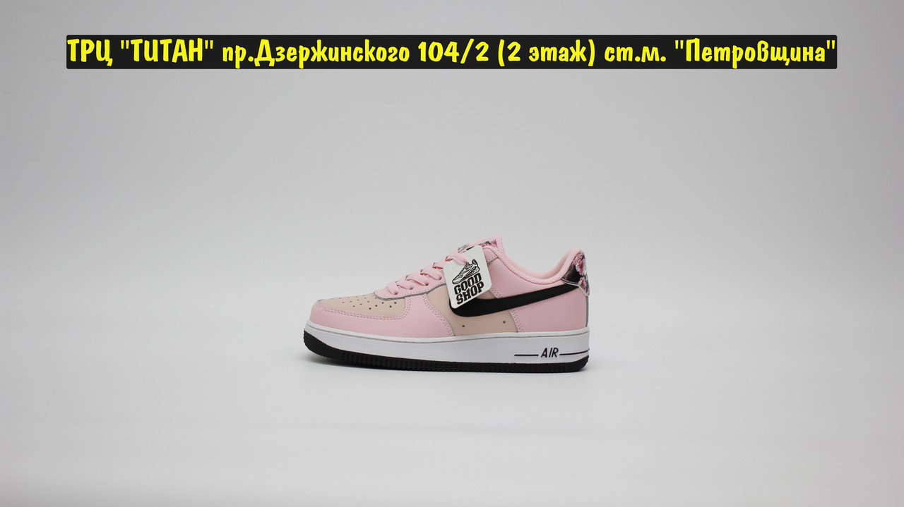 Кроссовки Nike Air Force 1'07 Pink White Black Low - фото 2 - id-p152074257