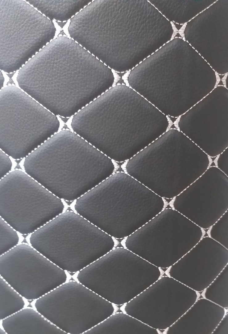 Ткань автомобильная Ромб (черный-серебристая нитка) - фото 1 - id-p152055796