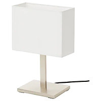 IKEA/ ТОМЕЛИЛЛА Лампа настольная, никелированный/белый36 см