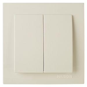 Выключатель 2-клавишный NILSON серии TOURAN кремовый - фото 2 - id-p152111613