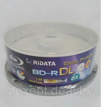 Диски BD-R (BLU-RAY) двуслойный 50GB Ridata - фото 1 - id-p152118665