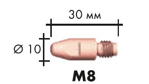 Наконечник E-Cu M8 30*10*1,2 №140.0442 для RF GRIP 36 LC - фото 1 - id-p152119416