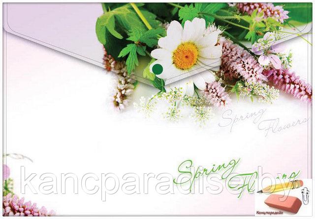 Папка-конверт на кнопке А4 Berlingo Spring Flowers, 180 мкр.