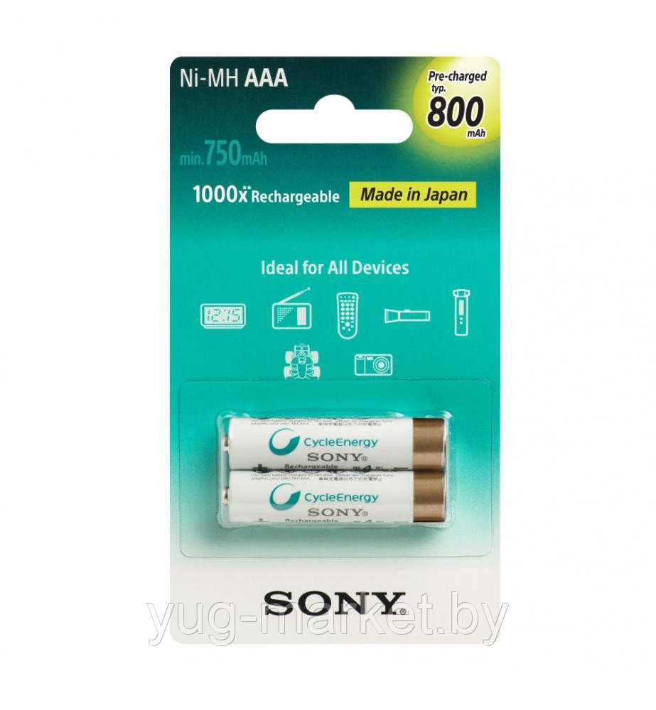 Аккумулятор Sony R03 NH-AAA BL2 800 mAh - фото 1 - id-p152132585