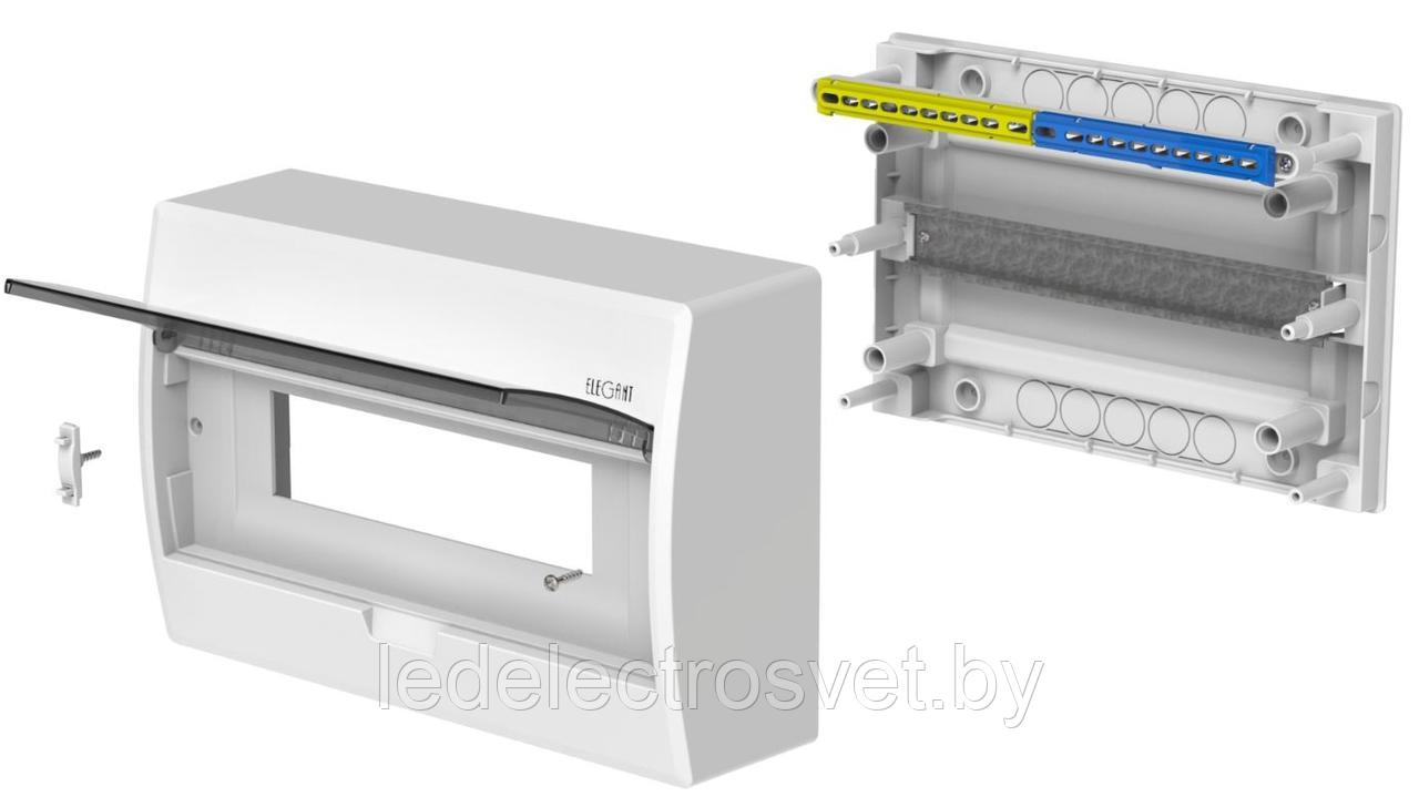 Щит навесной ECO BOX 1x6M, N/PE 2x 2x16+3x10mm2, белая пласт. дверь, белый RAL9003, 198x192x96mm, IP40 - фото 2 - id-p152146408